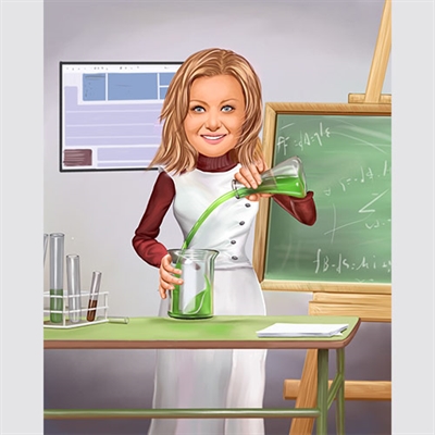 Science Experiment Caricature from Photo - myDaVinci